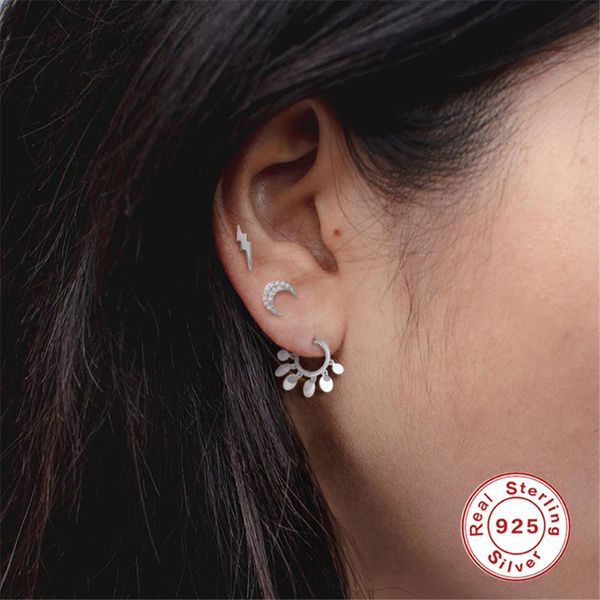 

hoop & huggie korean smooth small ring earring personality fashion simple s925 earrings jewelry for women engagement party gift, Golden;silver