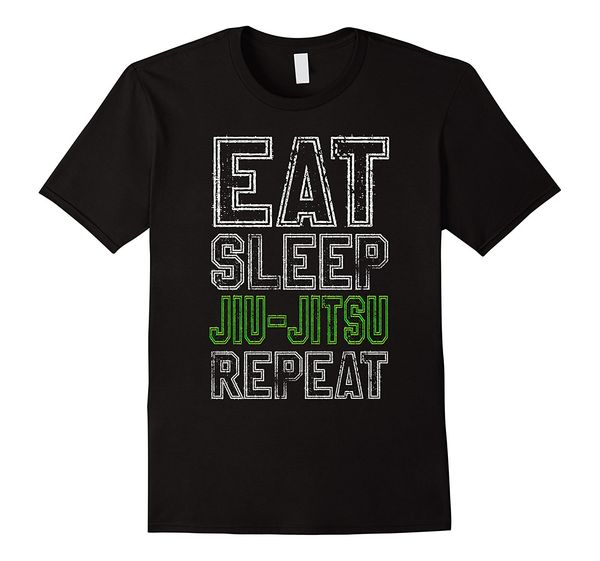 

2019 fashion eat sleep jiu-jitsu repeat t-shirt tee shirt