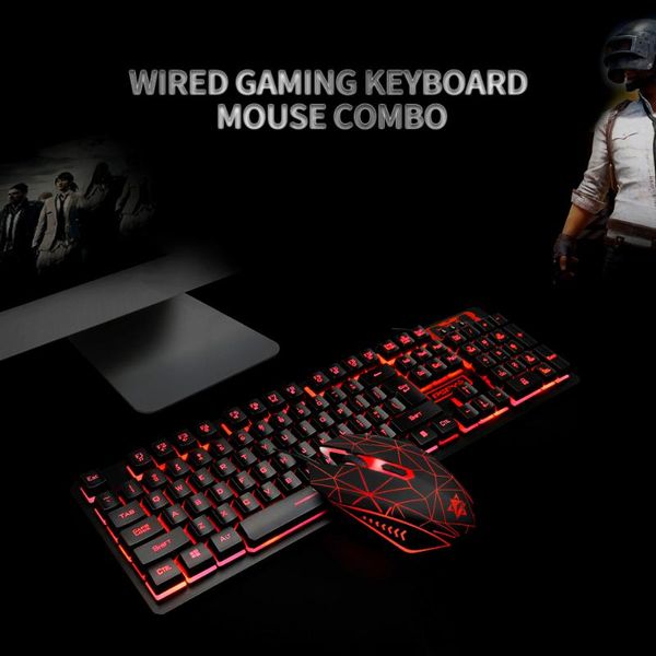 

keyboard & mouse combo set usb wired gaming keyboard mouse set combo 104 keys ergonomic