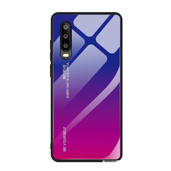 

color gradient mobile phone case tpu tempered glass cell phone shell for iphone 6/6s/6 plus/7/8/7plus/8plus huawei samsung scratch-resistant