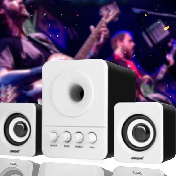 

with subwoofer adjustable 3d surround wired usb 2.1 sound computer speaker