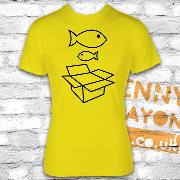 

big fish little fish cardboard box t-shirt - 90 nineties rave going out funny