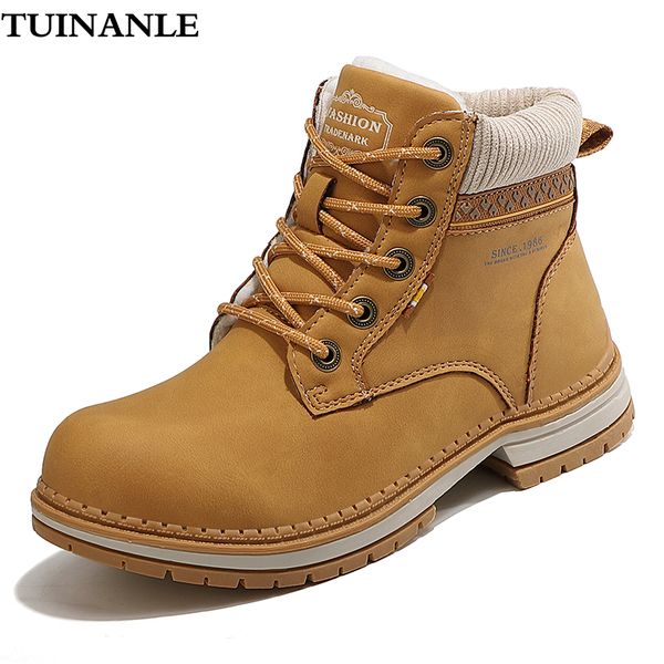 

tuinanle women boots pu leather ankle boots round toe rubber women shoes lace up platform woman botas mujer motorcycle, Black