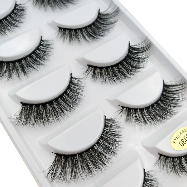 

false eyelashes 5 pairs/set 100% mink 3d winged eye makeup tool