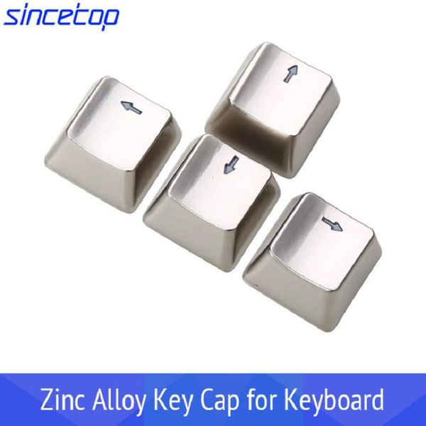 

keyboards zinc alloy key cap light transmission for mechanical keyboard mx axis silver metal keycaps pervious to keypress wasd arrow