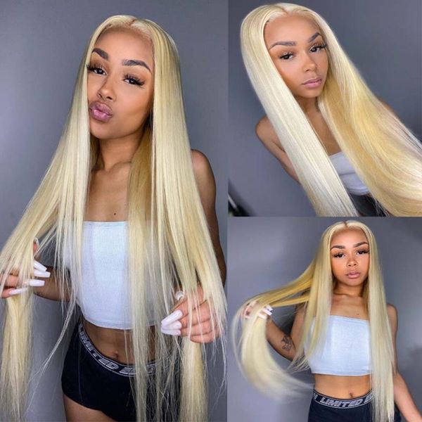 

lace wigs queenking hair front wig 5x4 fake scalptranspant blonde 613 straight preplucked hairline brazilian human remy, Black;brown
