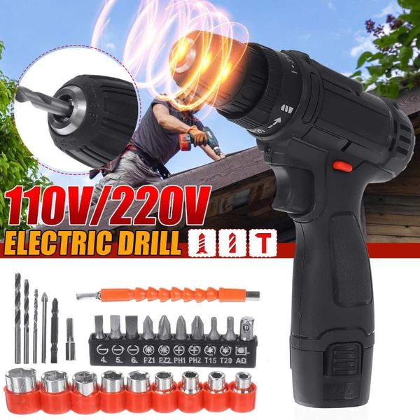 

12v электрический аккумуляторная дрель отвертка беспроводная бесщеточный рука дрель аккумуляторная литиевая с 1500mah батареи главная электр