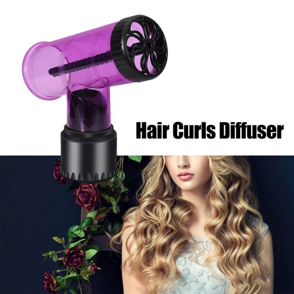 

hair straighteners diffuser salon roller detachable blow wind curl styling cover curler tools, Black