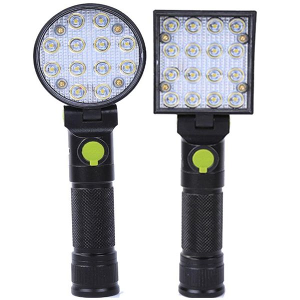 

portable lanterns 24w 16w 12w led emergency hunting torch 18650 usb rechargeable work light 180Â° inspection lamp warning strobe