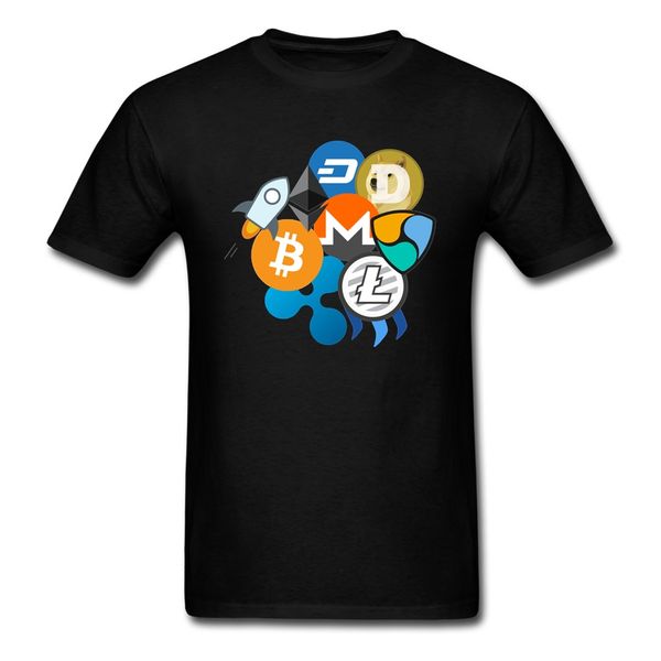 

t shirt cryptocurrency bitcoin ripple ethereum litecoin nem dash monero stellar lumens steem men's short sleeved tees adult