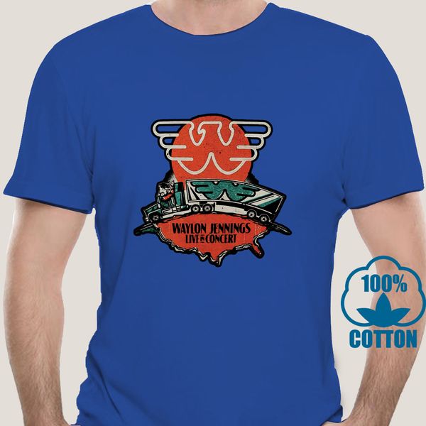 

2853a waylon jennings mens live t-shirt grey