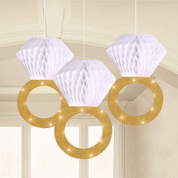 

соты партии свадебный бал бумаги висячие золотые украшения висячие блеск украшения кольцо кольцо бумаги цветы алмазная honeycomb yxllyn