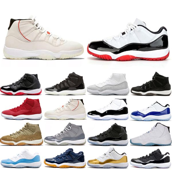 

ale white bred 11 concord 45 men basketball shoes metallic silver cap and gown gamma bule 11s women trainers sports sneakers, White;red