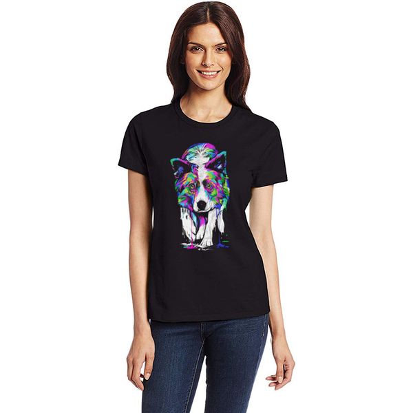 

border collie tshirt 2020 anti-wrinkle men's t shirt clothing t-shirt homme slim fit