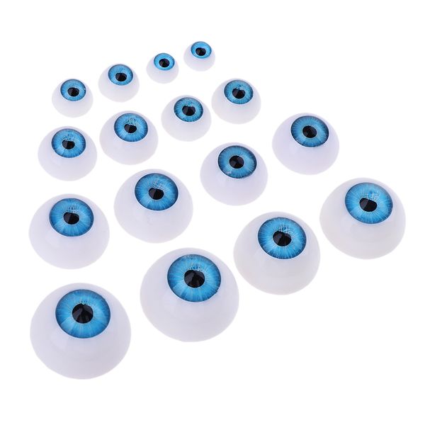 

16 pieces half round eyes blue eyeballs for doll bear toy making