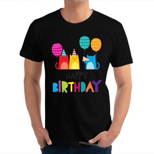 

кошки с днем рождения t-shirt печатные фанки men summer tops тенниска 3d printed футболках 100% хлопок одежда drop доставка