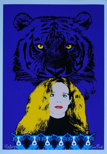 

george rodrigue blue dog tiger paws home decoration oil painting on canvas wall art canvas pictures for living room wall decor 200907