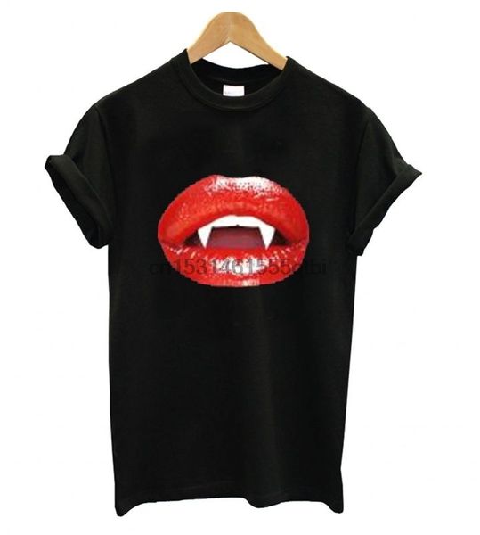 

halloween red lips vampire kiss t shirt