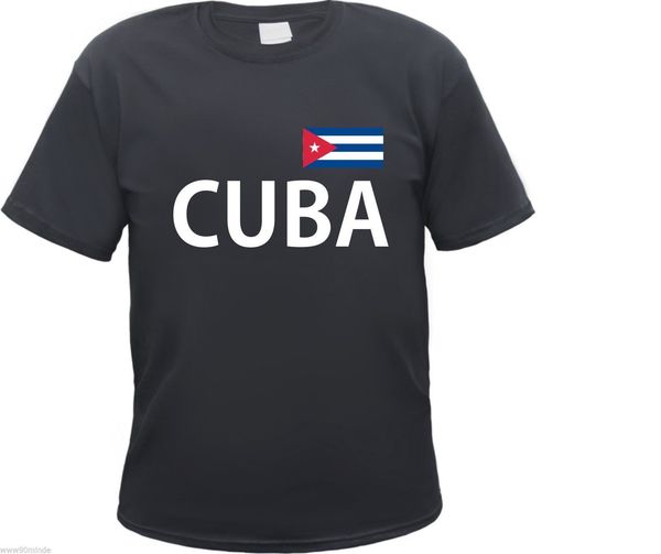 

cuba t-shirt - black/white with flag - s to 3xl - republic cuba habana
