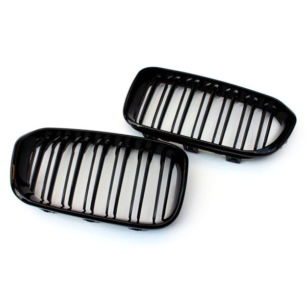 Substituição F20 LCI Front Bumper Grille para 1 série ABS SLAT DULA GRILES DE MENHA BLACA BLACK GRILES