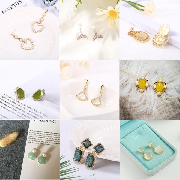 

1pair мода gem серьги opal pearl серьги стержня шарма ювелирные аксессуары, Golden;silver