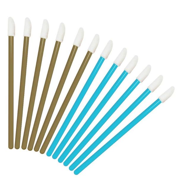 

makeup brushes 100pcs disposable lip brush lipstick stick apply cosmetic beauty tool kits (blue & gold)