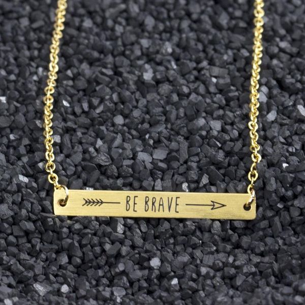 

stainless steel geometric strip bracelet bracelet be brave lettering inspirational gold bridesmaid gift ladies jewelry, Black