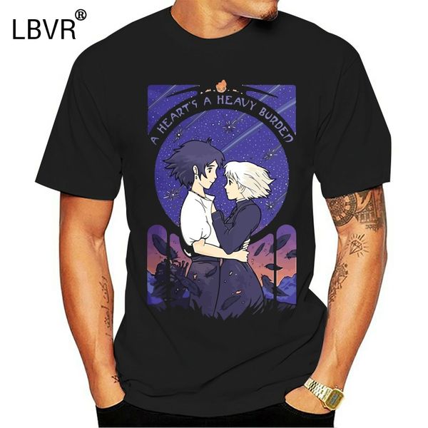 

howl's moving castle a heart's a heavy burden t shirt black cotton men s 4xl