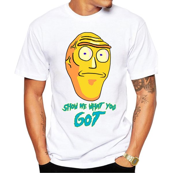 

2018 men's facial expression printed t-shirt short sleeve casual funny hipster men show me what you got t shirts