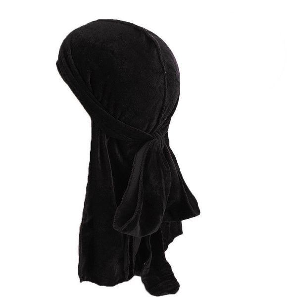 

cycling caps & masks 94cm s men women velvet breathable bandana hat turban doo durag cap gift, Black