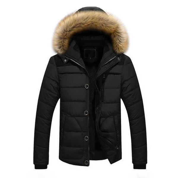 Uomini Inverno Parka Cappotti Outdoor Calda Giacca spessa Pelliccia Cappotto con cappuccio Giacca 2020 Zipper solido Cappotto maschile Abbigliamento uomo