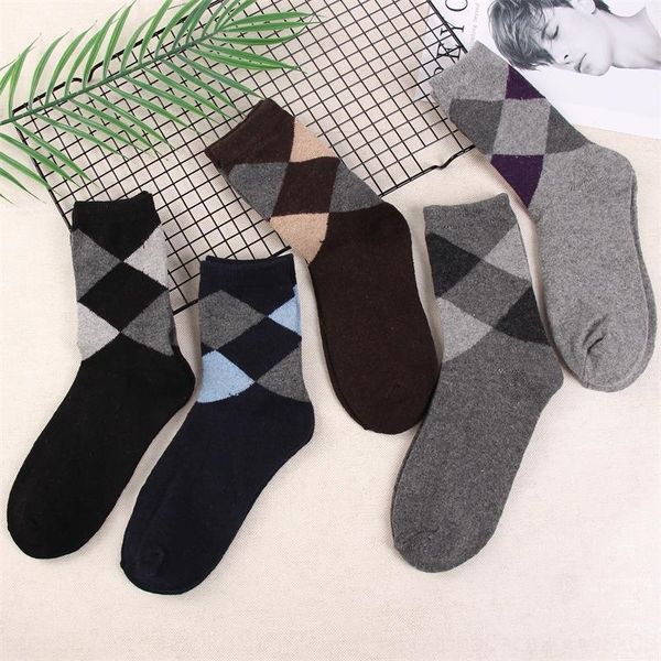 

autumn and winter men's thickened casual warm and comfortable business warm wool woolen woolen socks wool socks 8lexh, Black