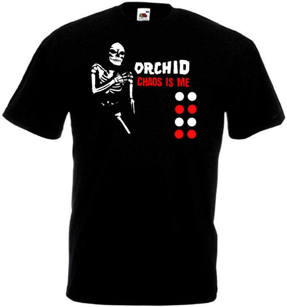 

orchid chaos is me v2 t-shirt black hardcore punk all sizes s-5xl