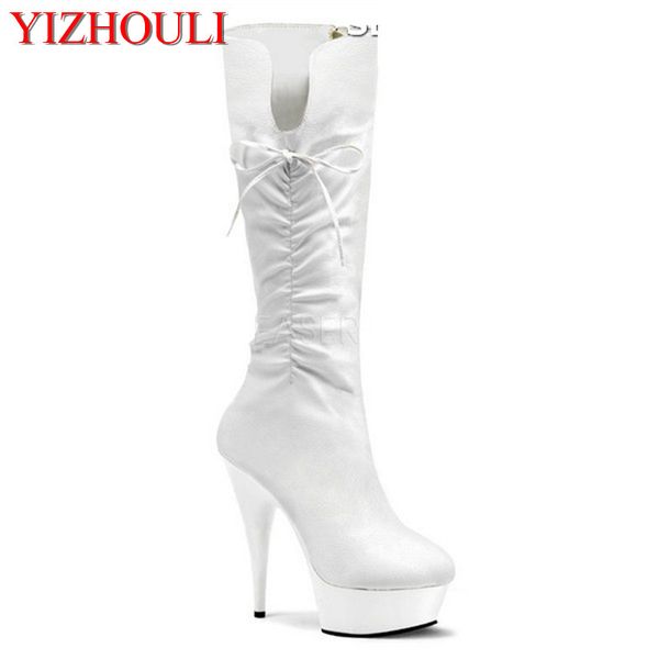 

boots classics black 15cm ultra high heels women's platform shoes 6 inch knee heel dance