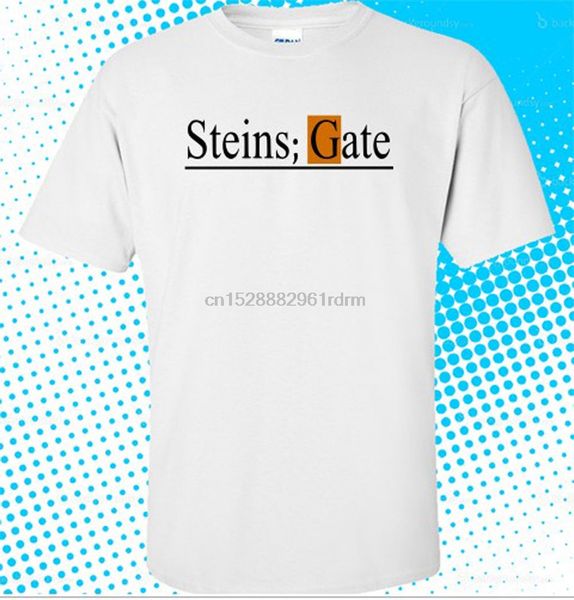 

new steins gate el psy congroo anime logo mens white t shirt size s to 3xl cartoon tee shirt homme tees