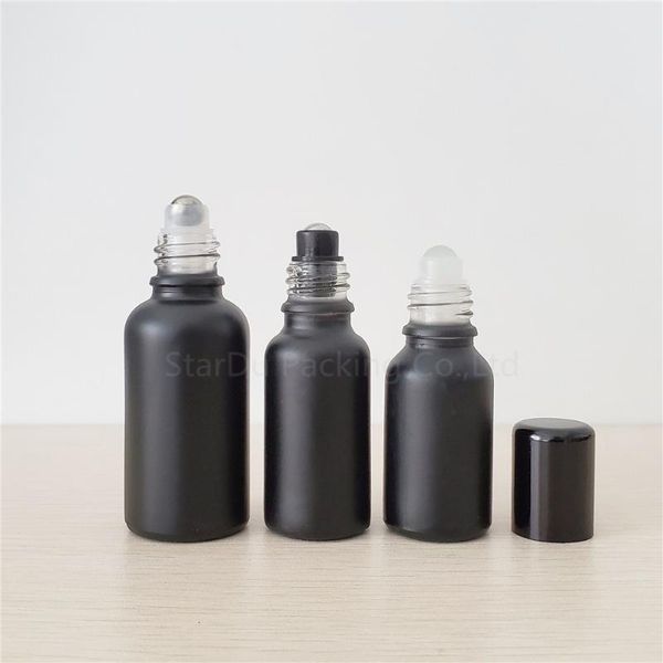 

storage bottles & jars 120pcs 5ml 10ml 15ml 20ml 30ml 50ml 100ml black roll on bottle for essential oils refillable perfume deodorant contai