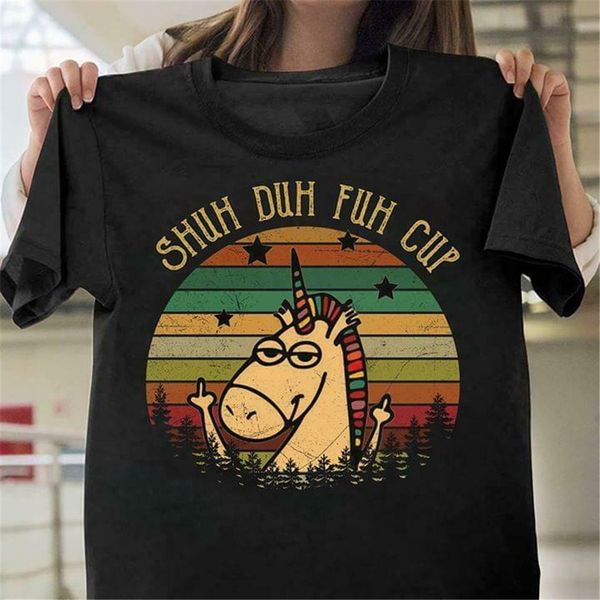 

shuh duh фух cup vintage t-shirt black men s-3xl cotton shirt юмористическая tee shirt