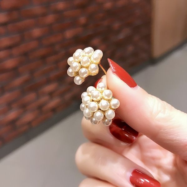 

fashion personality small pearl earrings minimalist style trend only beautiful earrings web celebrity french women 2020, Silver