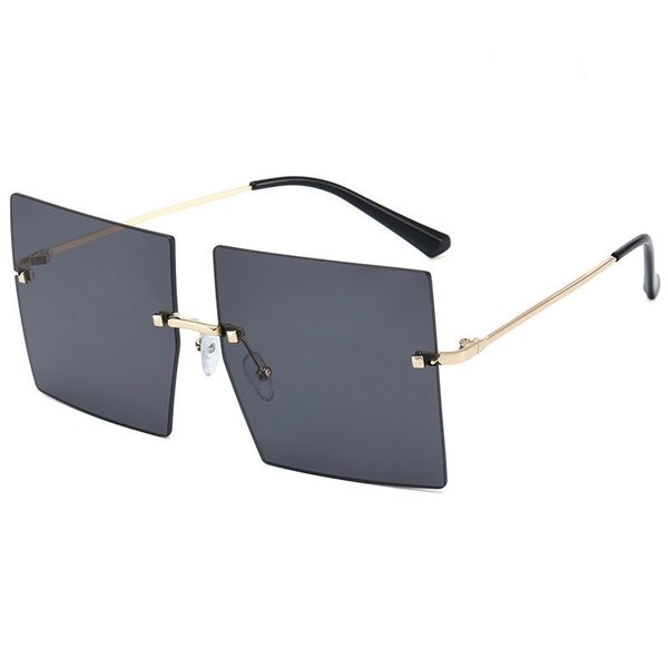 

fashion trend woman frameless personalized sun glasses generous frame men's and women's rice nail sunglasses t-stage sun glasses, White;black