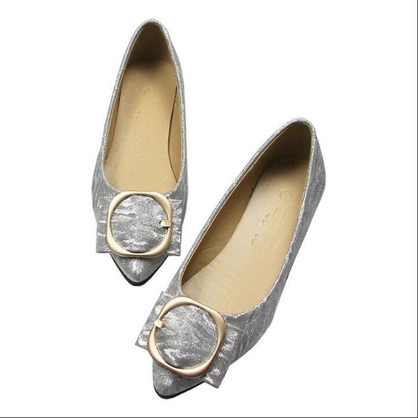 

spring new synthetic leather women ballet flat shoes women's slip-on soft metal decoration boat shoes women flats zapatos mujer, Black