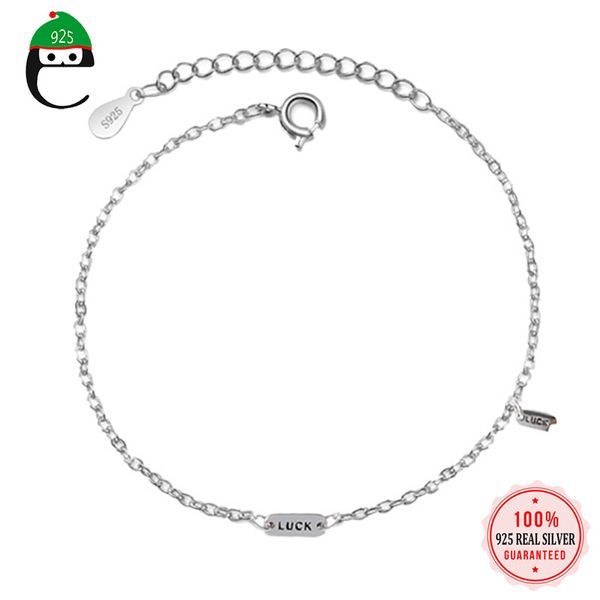 

elfoplatasi minimalist real 925 sterling silver fashion sweet luck bracelet for women birthday wedding fine s925 jewelry y3-48, Golden;silver