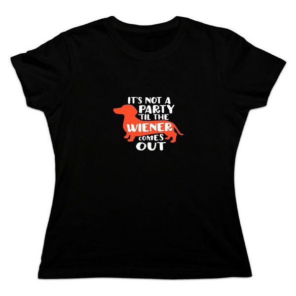 

не партия wiener out собака такса женщины новизна футболка сшитого tee shirt