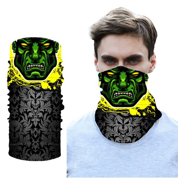 

outdoor sport 3d magic bandana halloween joker ghost face sheild bandanas for men fabric breathable headwear magic scarf, Black