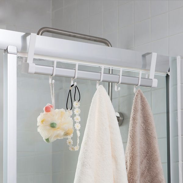 

hooks & rails over-the-door hook rack 5 home bathroom organizer clothes coat hat towel hanger housekeeping organizers