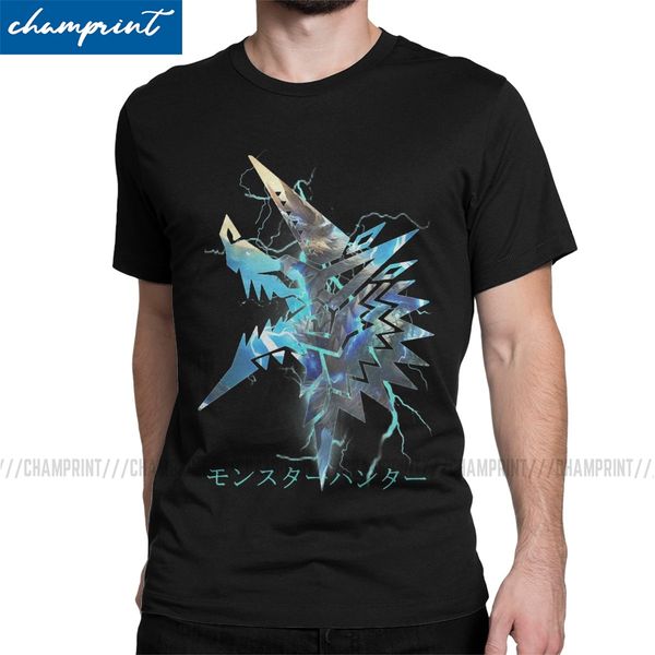 

мужчины monster hunter world zinogre футболка mhw игры 100% хлопок одежда новизна с коротким рукавом экипаж шеи тройники идея подарка t-shir