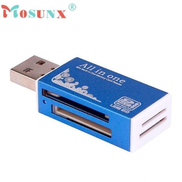 

sale mosunx card reader tiny blue usb 2.0 all in 1 multi memory card reader adapter for micro sd sdhc tf m2 mmc gifts 1 pc