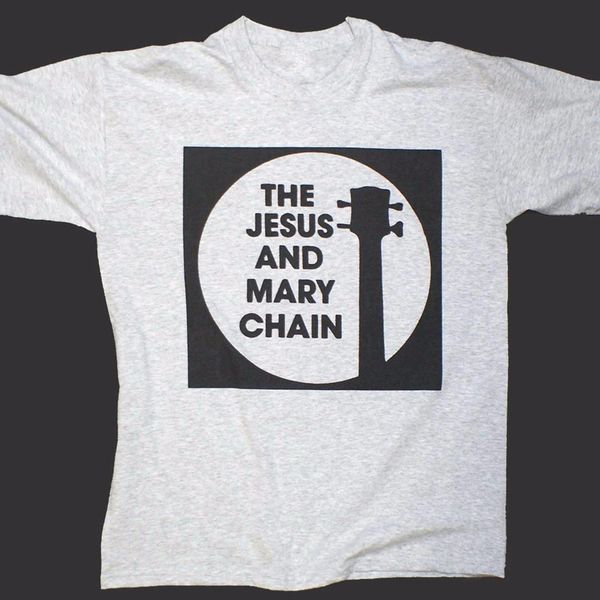 

с коротким рукавом случайно футболка crew neck основные tops иисусовой и mary chain ​​punk rock tee серого звуковое горячее майка