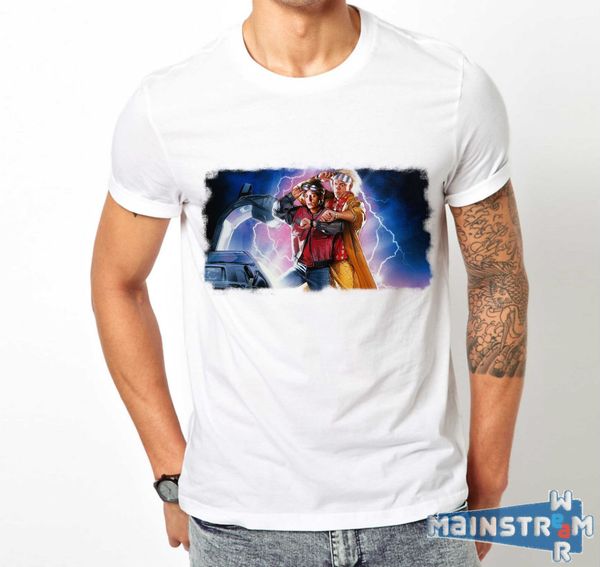 

new 2019 summer fashion t-shirt back to the future ritorno al futuro delorean marty mcfly doc tee shirt