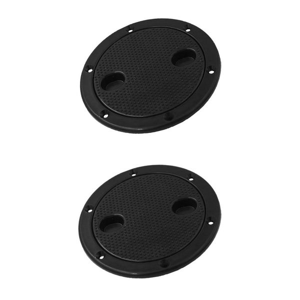 

marine boat rv black 4\"&6\" access hatch cover twist screw out deck plate