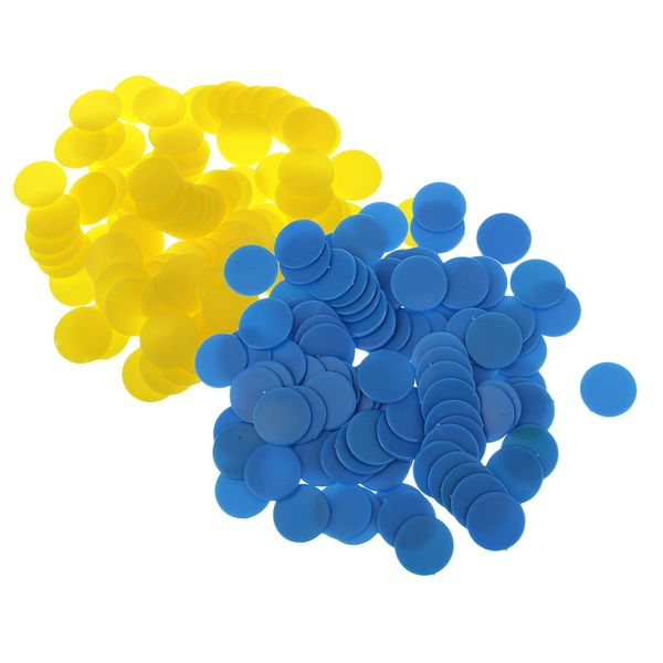 

200pcs 18mm пластиковые счетчики настольные игры махонький подмигивает учебное пособие желтый синий